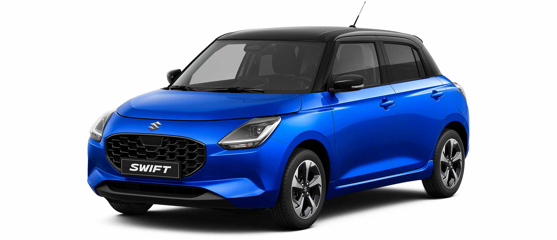 Suzuki Swift in Blau – Frontansicht 3/4 Studio
